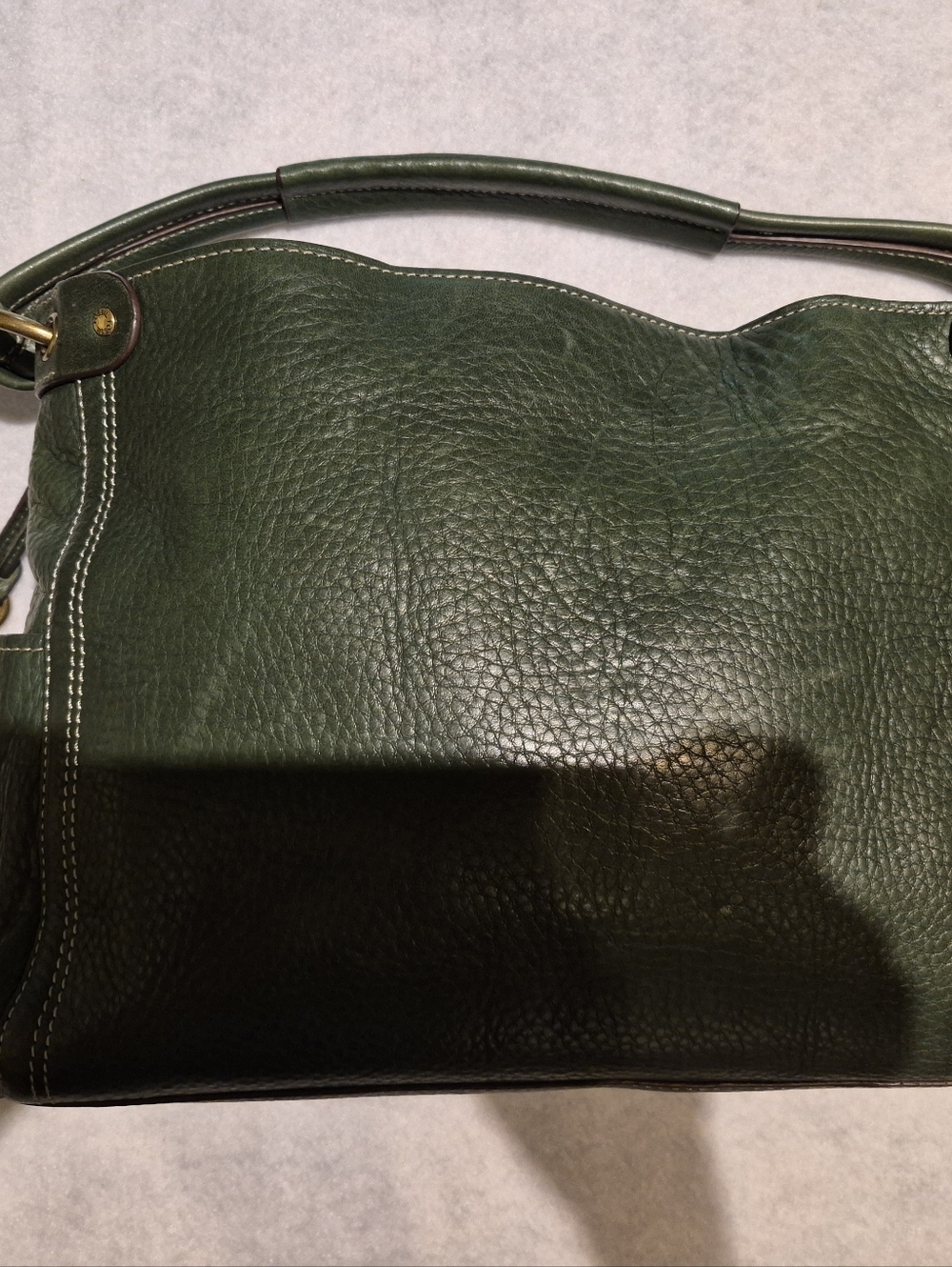 Vintage Fossil Olive Green Leather Shoulder Bag - Picture 5 of 7